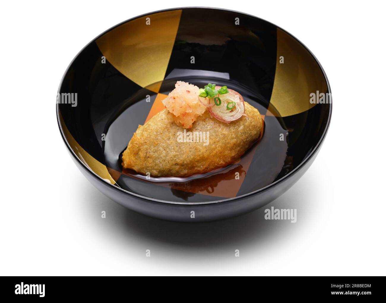 sobagaki no agedashi, crispy fried buckwheat dumpling with dashibased