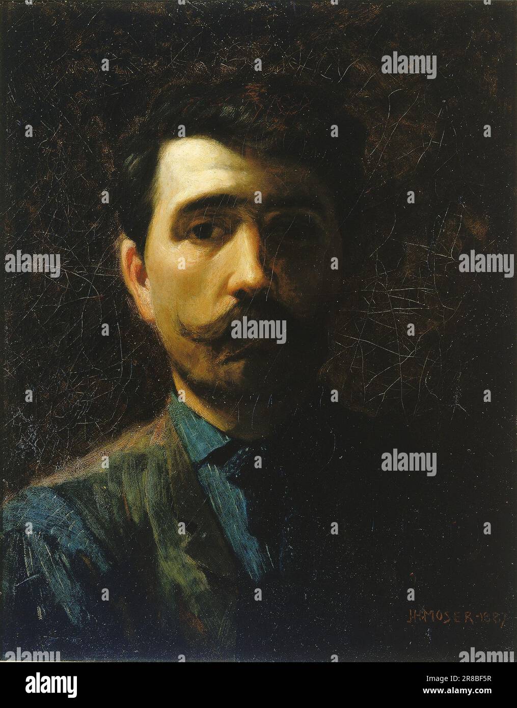 Self-Portrait 1887 by James Henry Moser, born Whitby, Ontario, Canada