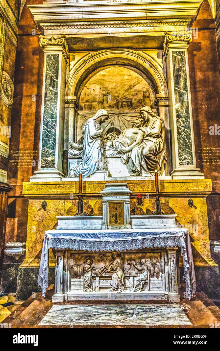 Jesus Raisng Lazarus Statue Side Chapel Saint Marthe Hospital Hotel