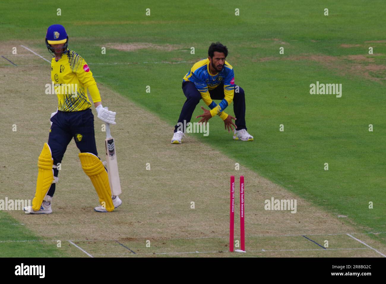 Chester le Street, 20 June 2023. Hasan Ali, bowling for Birmingham