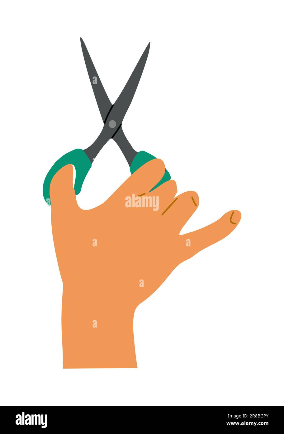 Hand holding Scissors Hand drawn cartoon Vector Stock Vector Image