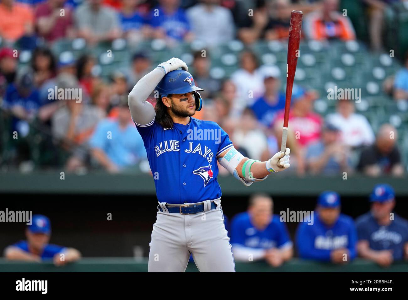 Toronto Blue Jays' Bo Bichette during an at bat during the first inning