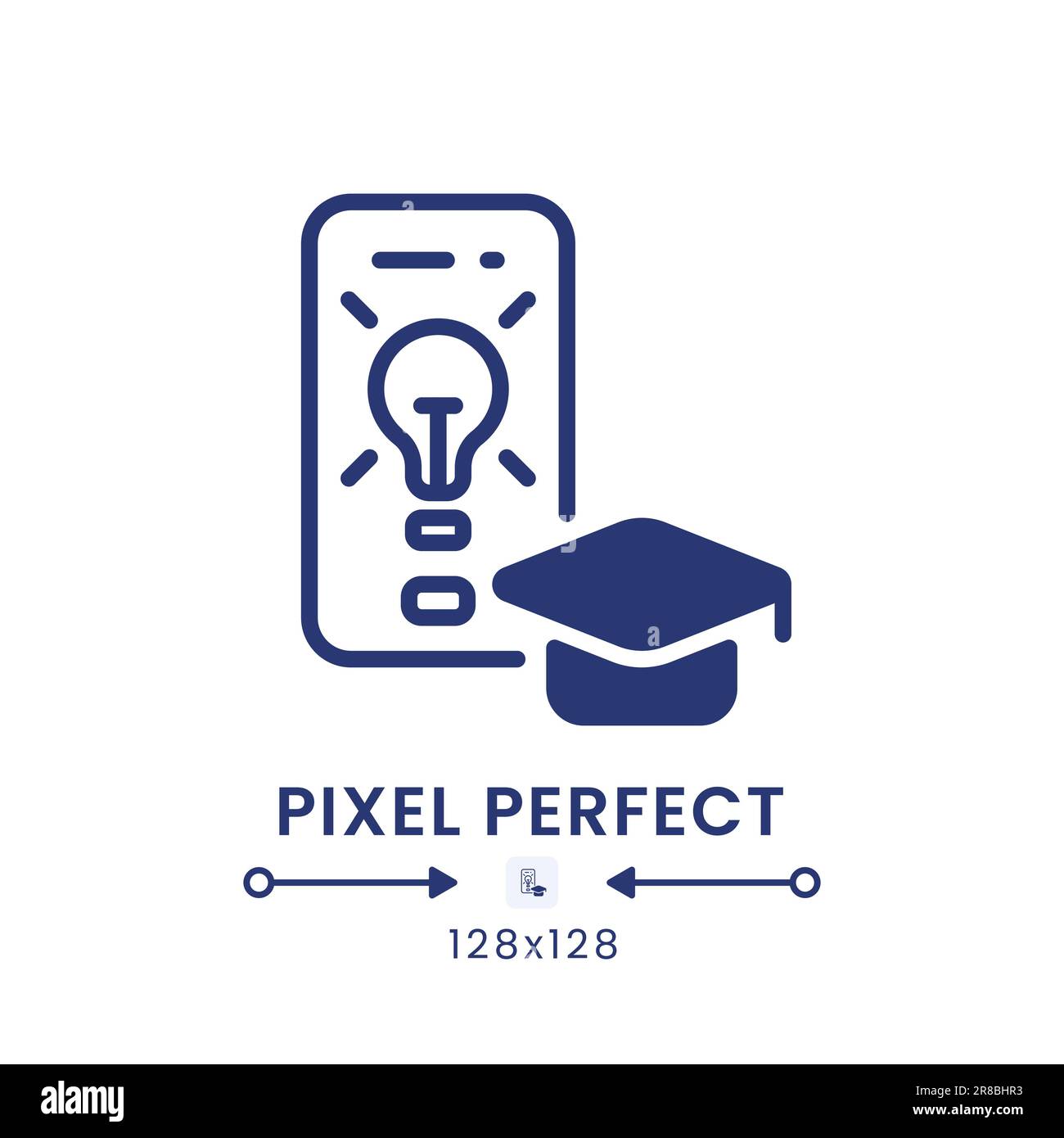 Education app black solid desktop icon Stock Vector