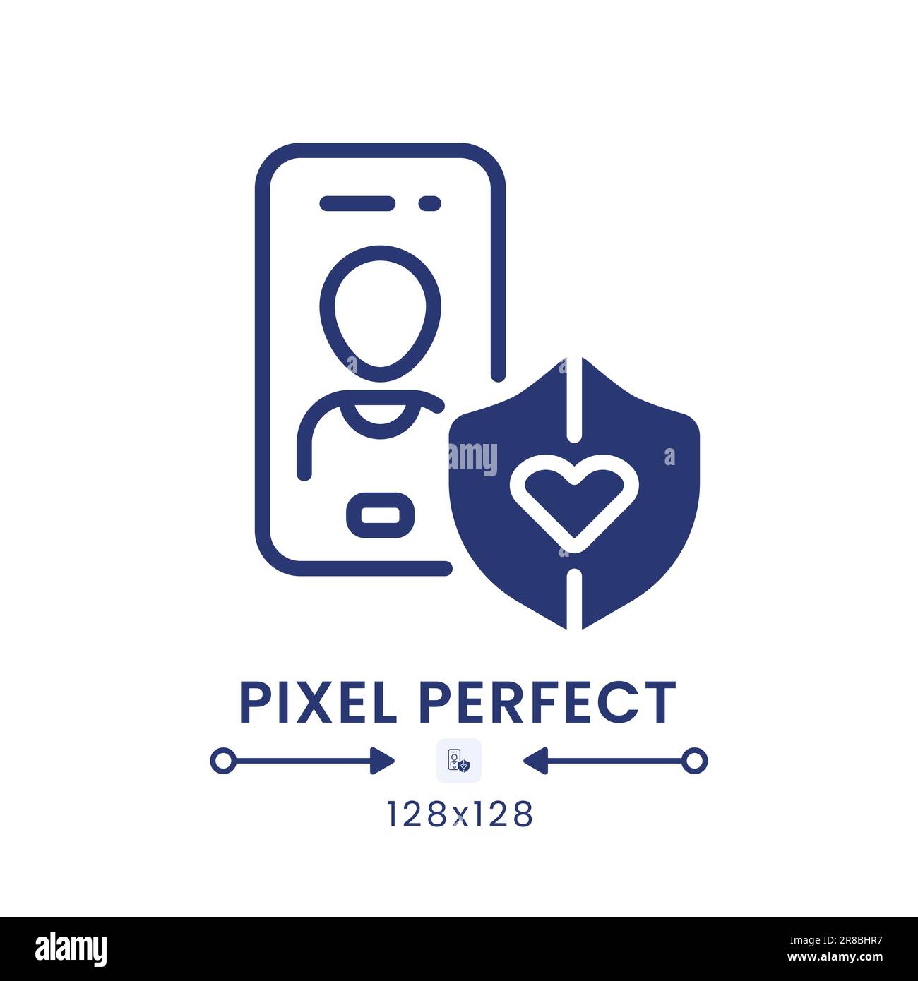 Personal Safety app black solid desktop icon Stock Vector