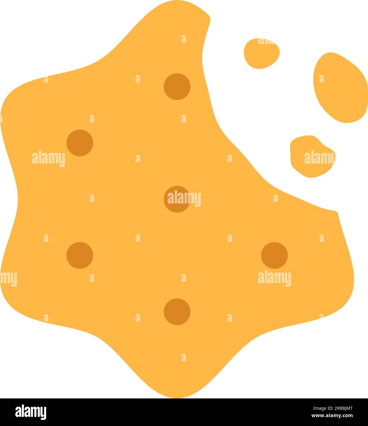 Crispy cheese cracker with missing bite and chips Stock Vector Image