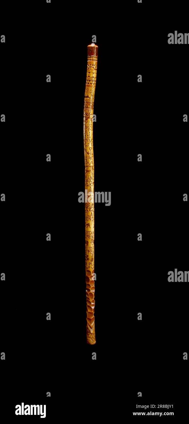 Cane with Incised Phrasing and Emblems Overall [] by Unidentified Stock ...