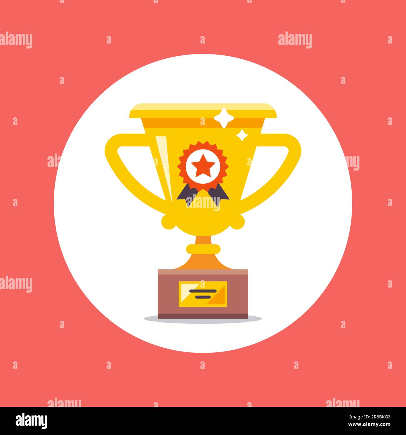 golden cup of the winner. flat vector illustration Stock Vector Image ...