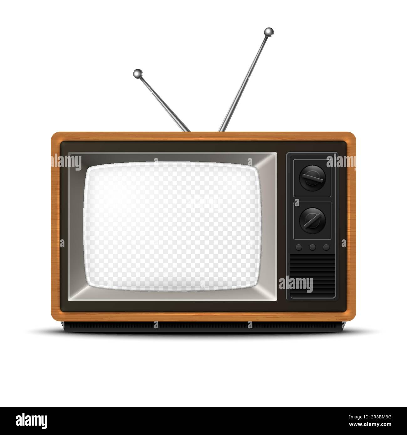 Old vintage wooden box television Royalty Free Vector Image