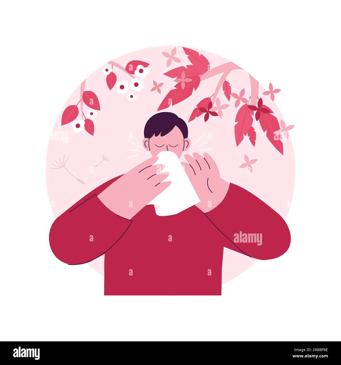 Seasonal allergy abstract concept vector illustration. Pollen allergy