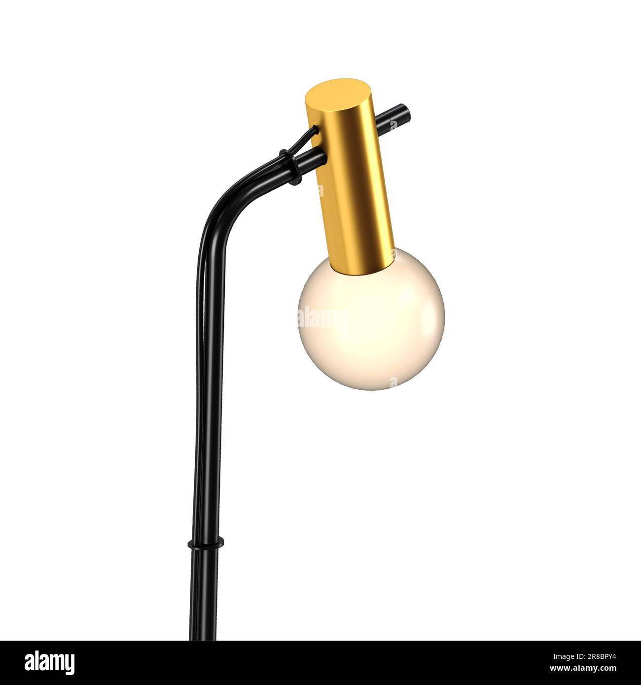 3D rendered image of an artistic minimalist lamp isolated on a white background, showcasing the product design in high detail Stock Photo