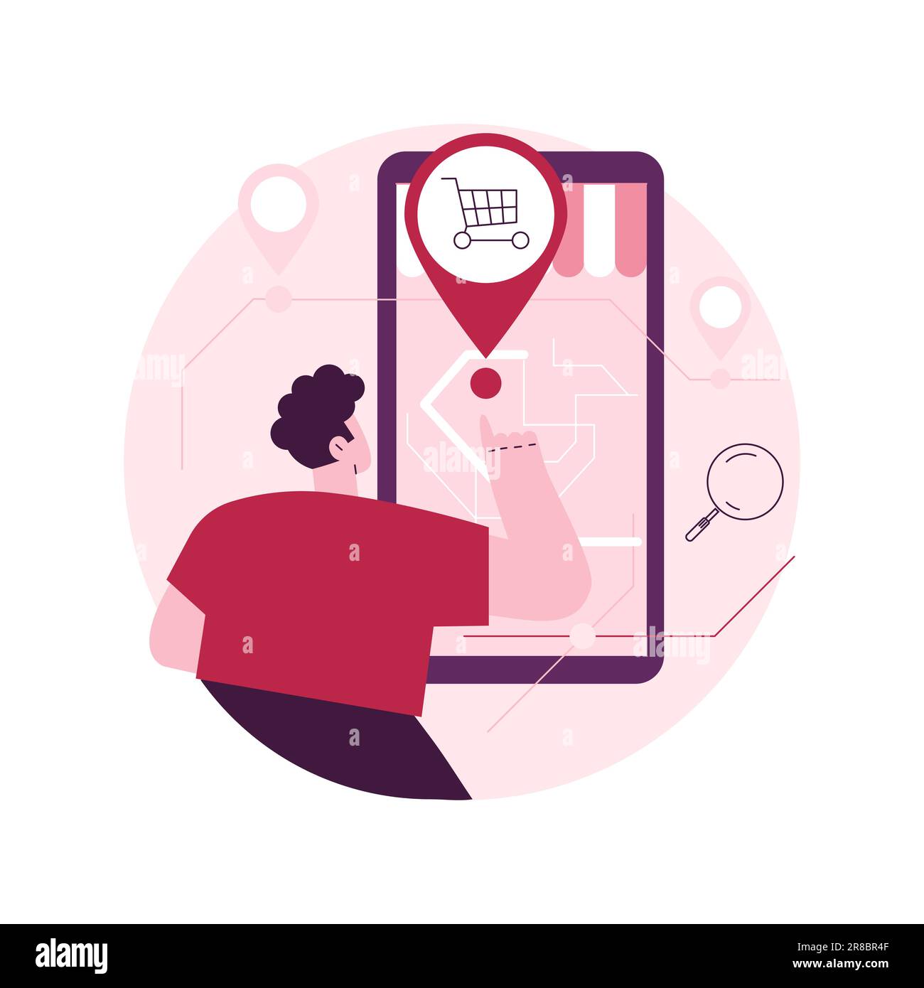 Store locator abstract concept vector illustration. GPS navigation