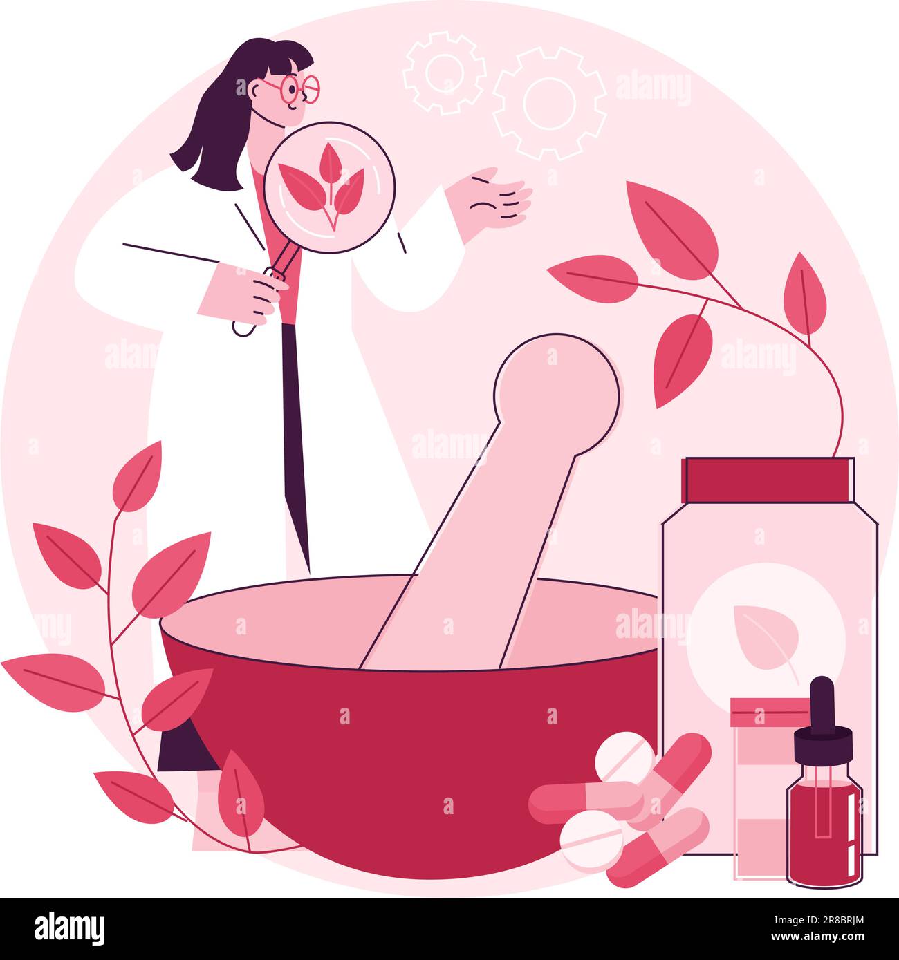 Homeopathy abstract concept vector illustration. Homeopathic medicine, alternative treatment, holistic approach, homeopathy method, natural drug, naturopathic healthcare service abstract metaphor. Stock Vector
