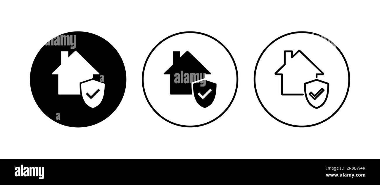 House insurance icon set. house protection icon Stock Vector Image ...