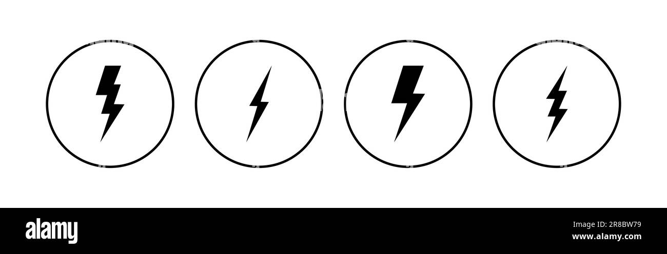 Lightning icon set. electric icon vector. power icon. energy sign Stock ...