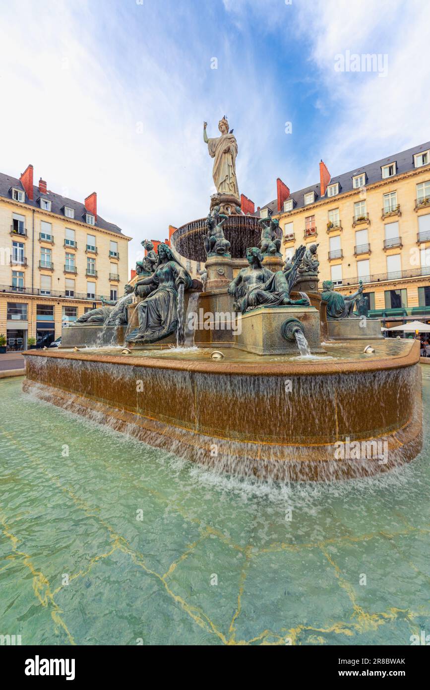 Nantes, France. June 7, 2023. Monumental fountain by HenriThéodore