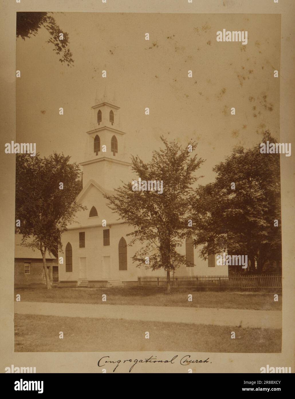Congregational Church, from the album Views of Charlestown, New Hampshire 1888 by Gotthelf Pach, active 1880s Stock Photo