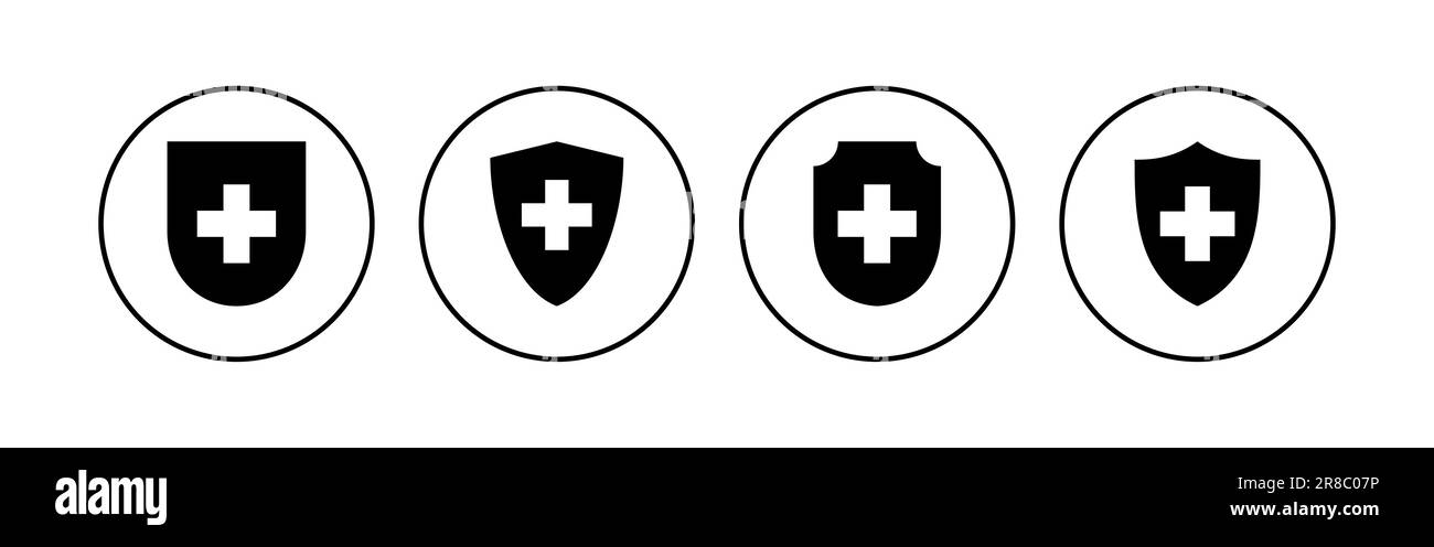Health insurance icon set. Insurance health document icon Stock Vector ...