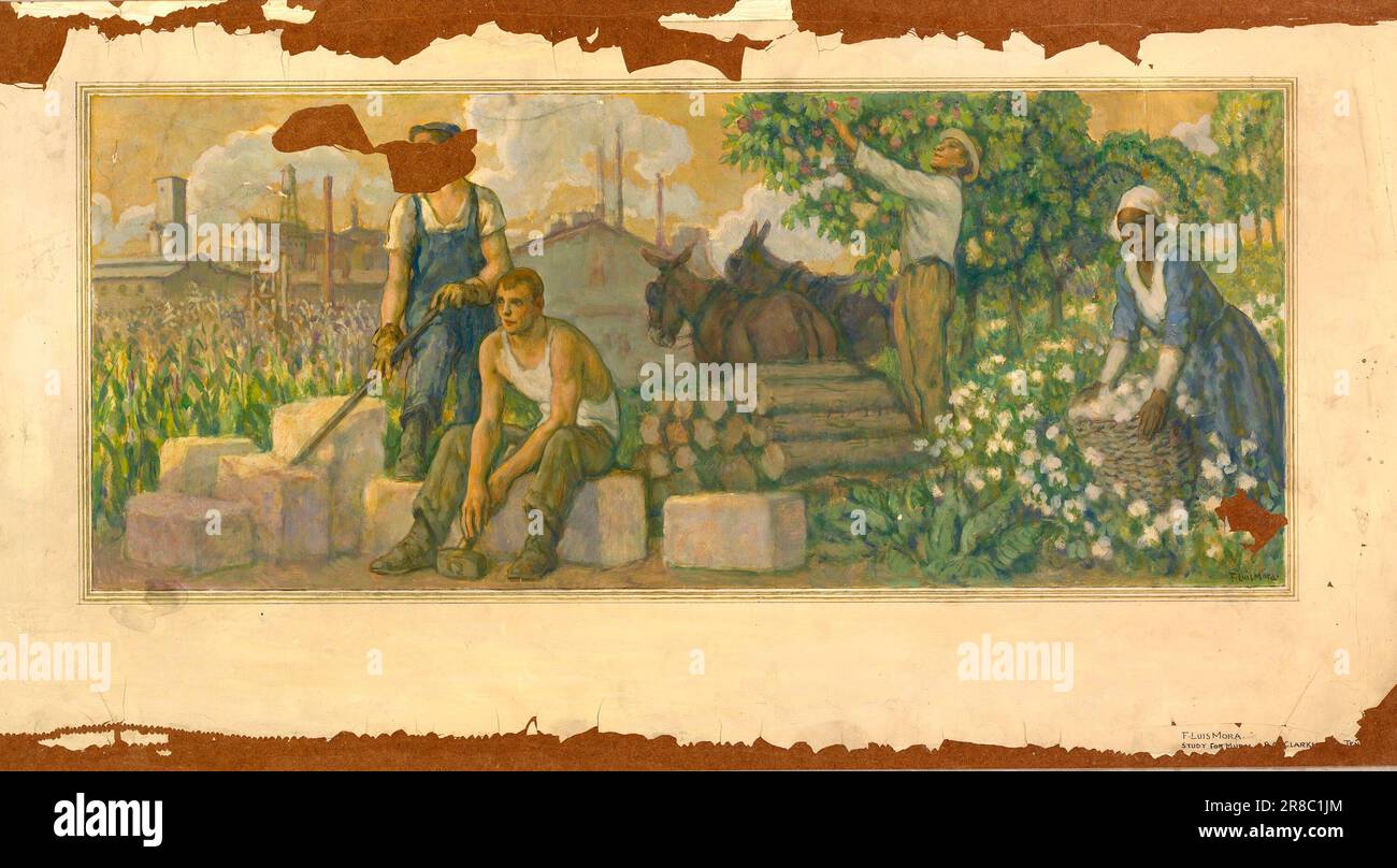 Abundance of Today (mural study, Clarksville, Tennessee Post Office) ca. 19371938 by F. Luis