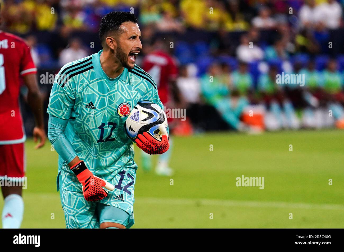 Gelsenkirchen, Germany. 20th June, 2023. GELSENKIRCHEN, GERMANY - JUNE 20: Goalkeeper Camilo Vargas of Colombia shouting during the International Friendly match between Germany and Colombia at the Veltins-Arena on June 20, 2023 in Gelsenkirchen, Germany (Photo by Joris Verwijst/Orange Pictures) Credit: Orange Pics BV/Alamy Live News Stock Photo