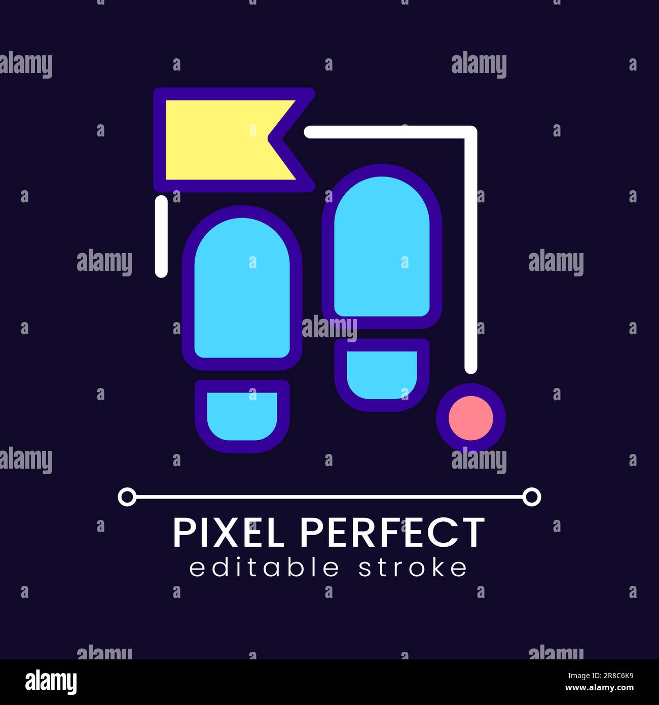 Steps pixel perfect RGB color icon for dark theme Stock Vector Image ...