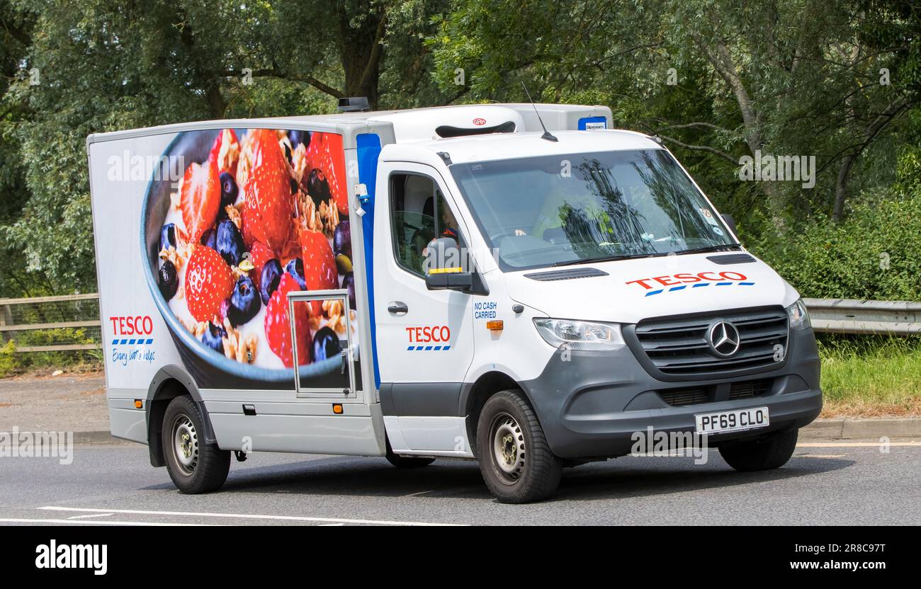 Milton Keynes,UK - June 18th 2023: 2020 MERCEDES-BENZ SPRINTER van delivering for Tesco Stock Photo