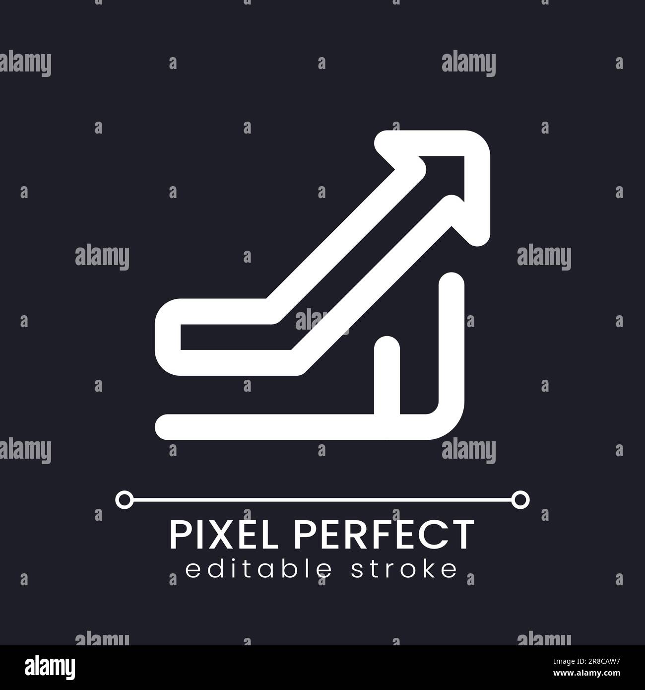 Growth pixel perfect white linear ui icon for dark theme Stock Vector ...
