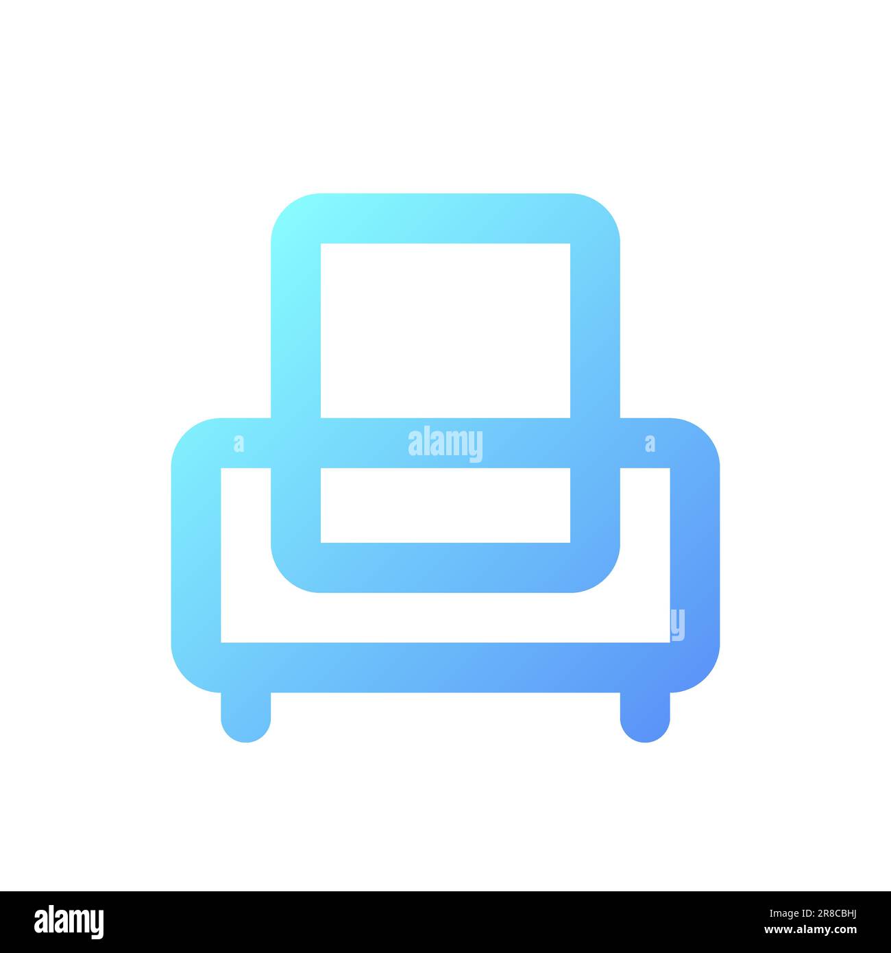 Armchair pixel perfect gradient linear ui icon Stock Vector