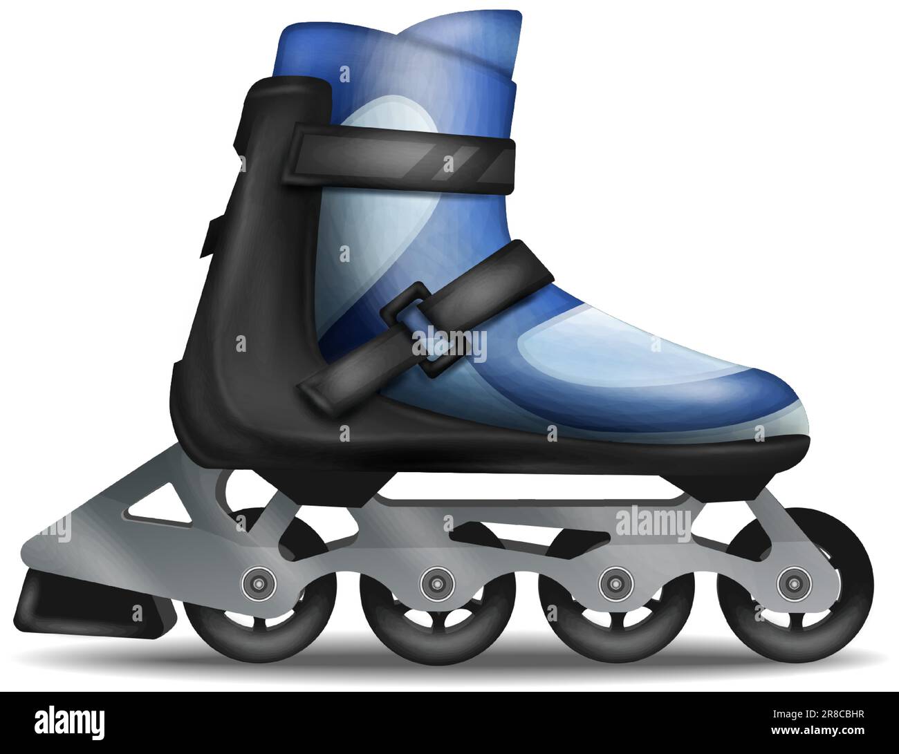 3d realistic vector icon. Roller skates isolated on white background. Stock Vector
