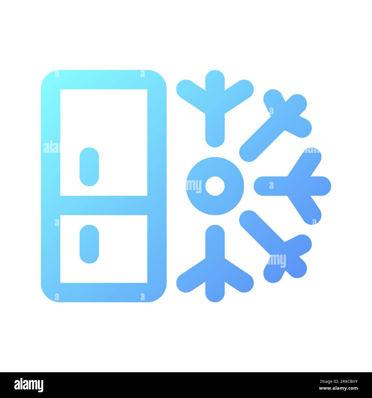 Refrigerator pixel perfect gradient linear ui icon Stock Vector
