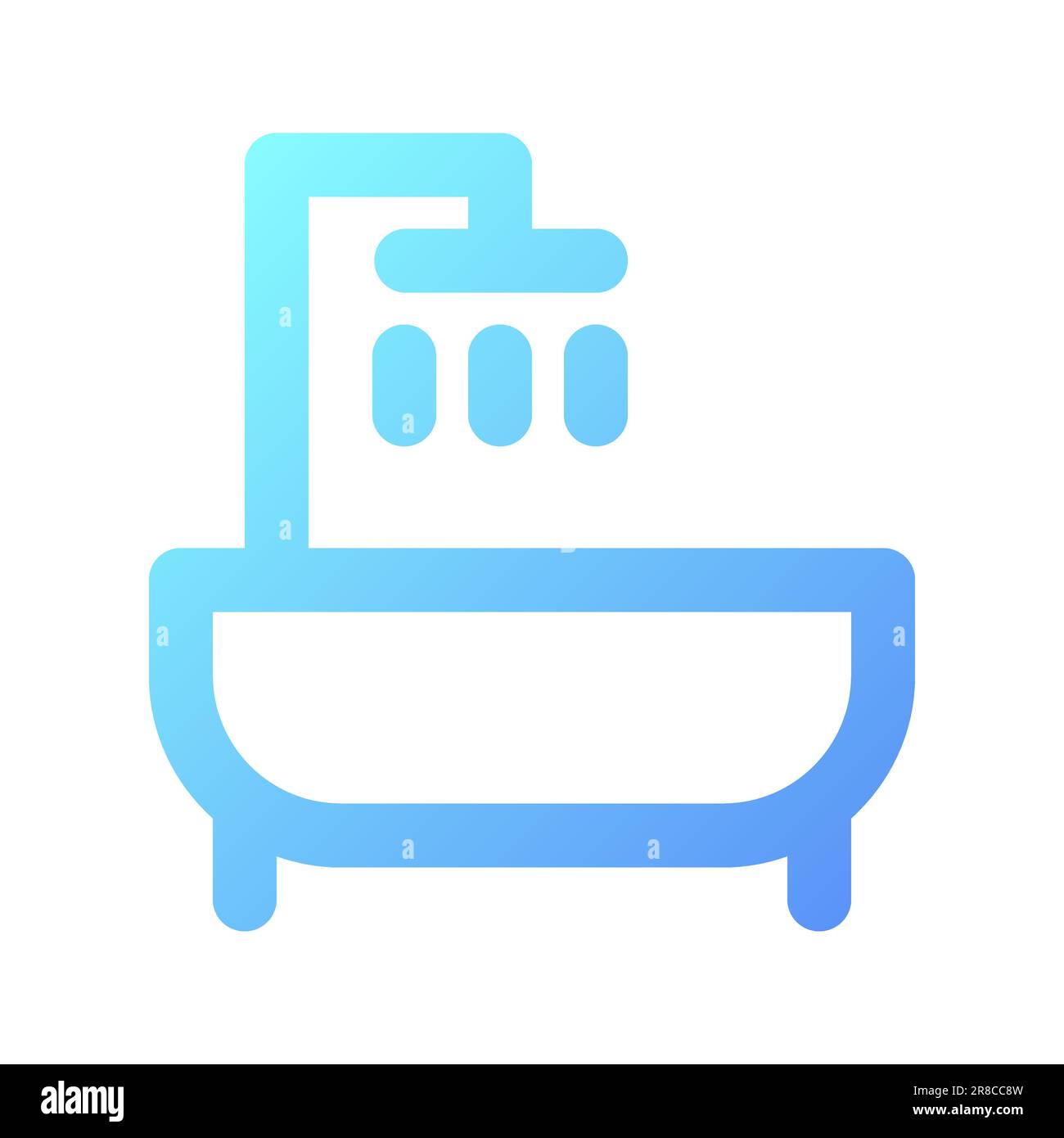 Bathtub pixel perfect gradient linear ui icon Stock Vector
