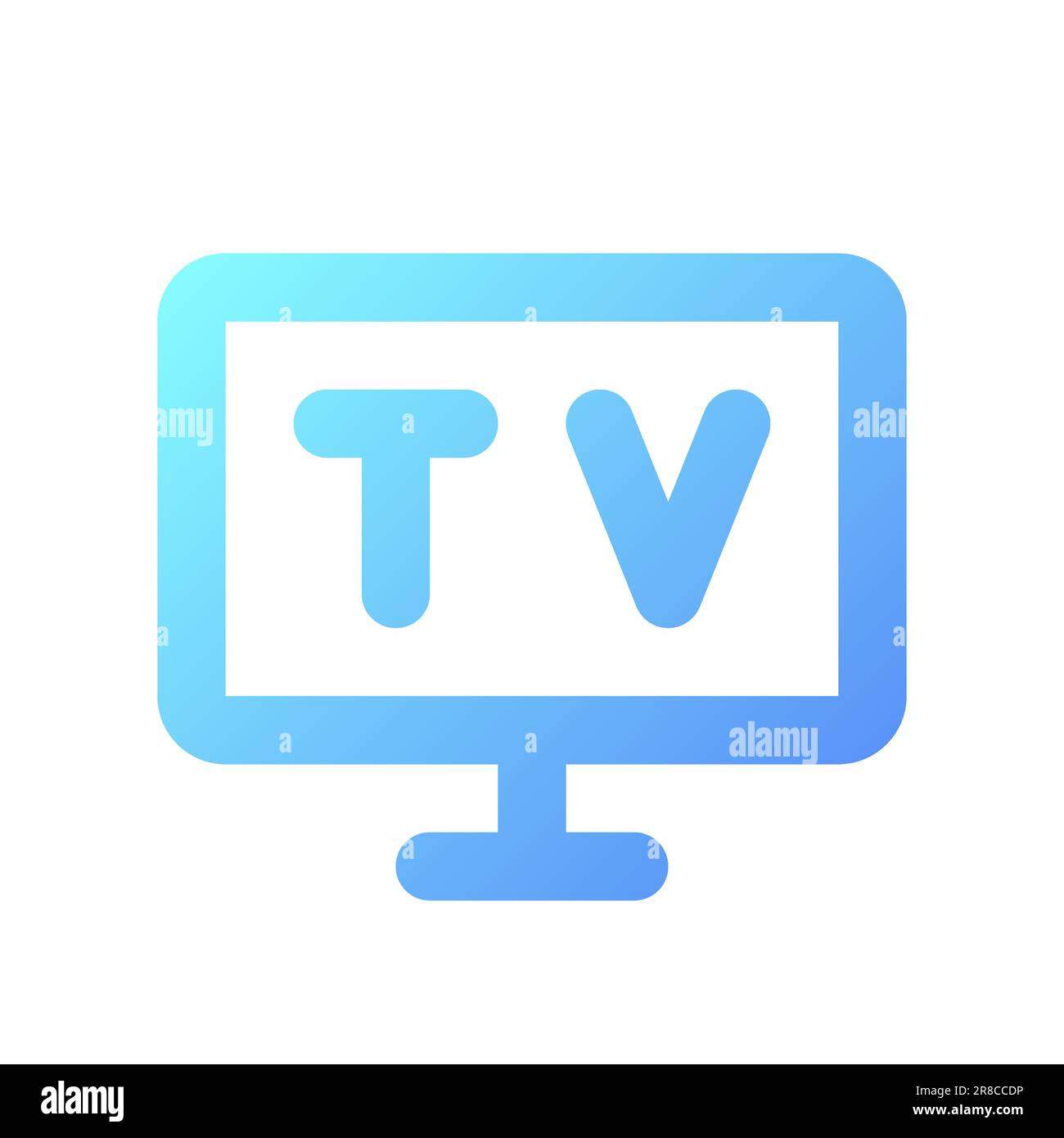 Television pixel perfect gradient linear ui icon Stock Vector