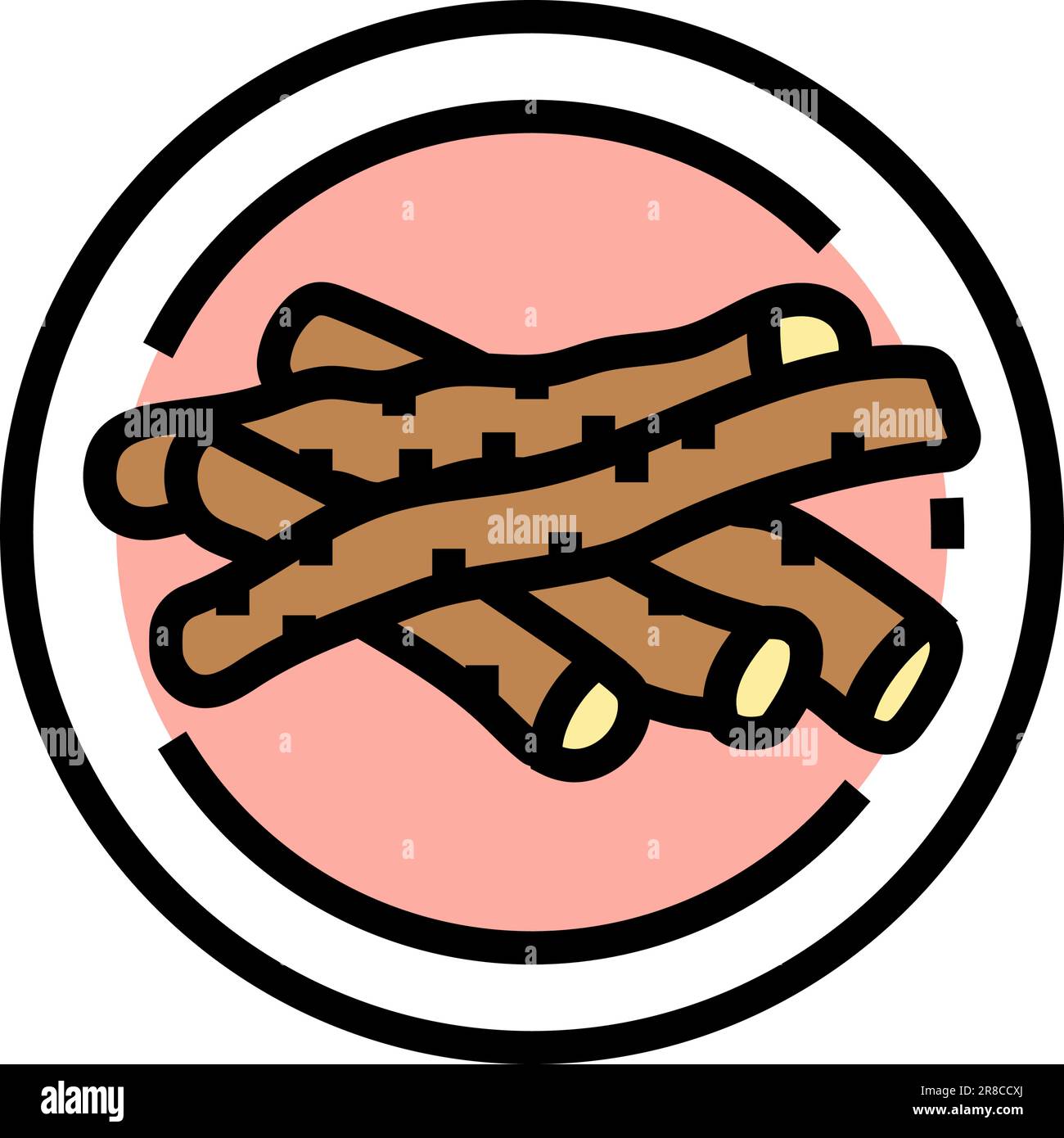 licorice root cosmetic plant color icon vector illustration Stock