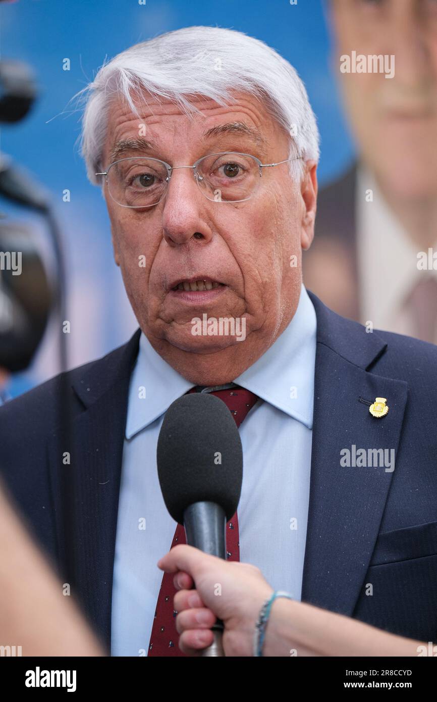 Termoli, Italy. 20th June, 2023. Carlo Giovanardi, former senator and former undersecretary of the Italian government seen during a rally in Termoli to support Francesco Roberti, candidate for the role of President of the Molise Region Credit: SOPA Images Limited/Alamy Live News Stock Photo