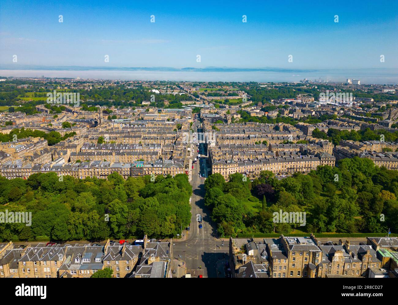 Aerial view of the New Town, a UNESCO world heritage site in Edinburgh, Scotland, UK Stock Photo