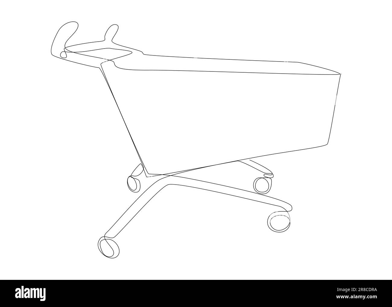 One continuous line of Shopping cart. Thin Line Illustration vector concept. Contour Drawing Creative ideas. Stock Vector