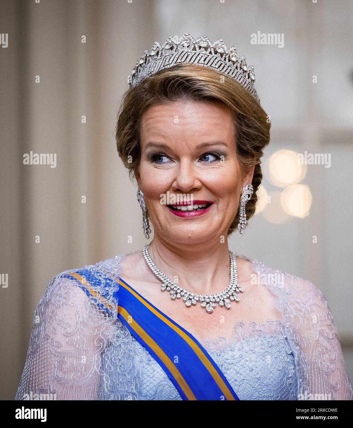 BRUSSELS The Belgian Queen Mathilde during the passade prior to the