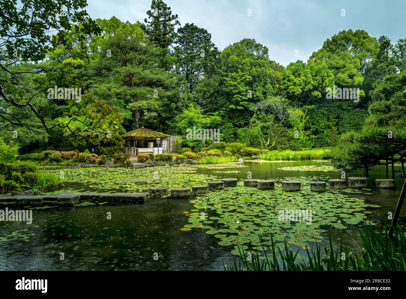 The gardens of Heian-jingū Shrine, Kyoto Japan Stock Photo