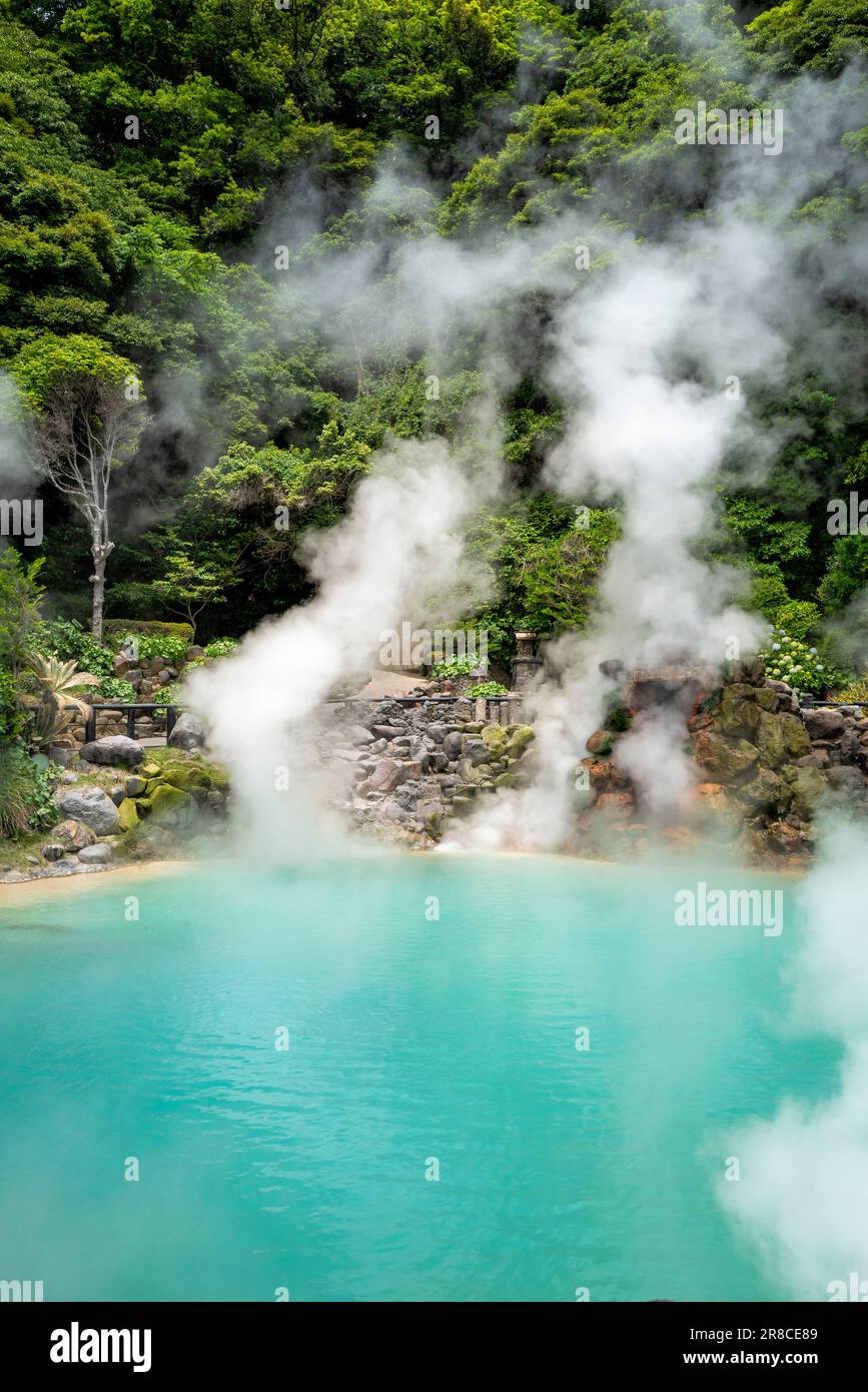 A natural hot spring in Beppu, Japan Stock Photo