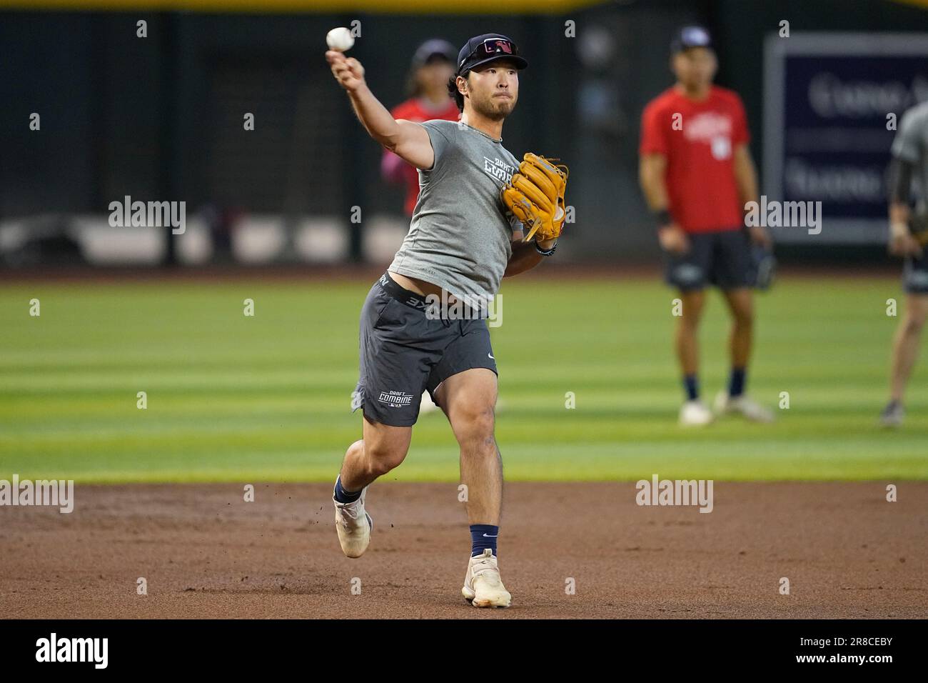 Draft prospect Kevin Sim participates in the MLB baseball draft combine