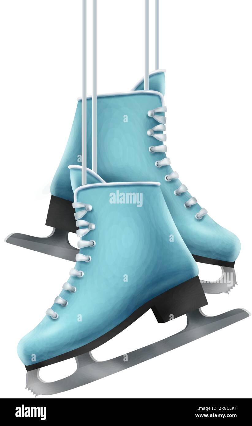 Cartoon style vector icon. Ice skating boots. Isolated on white background Stock Vector Image