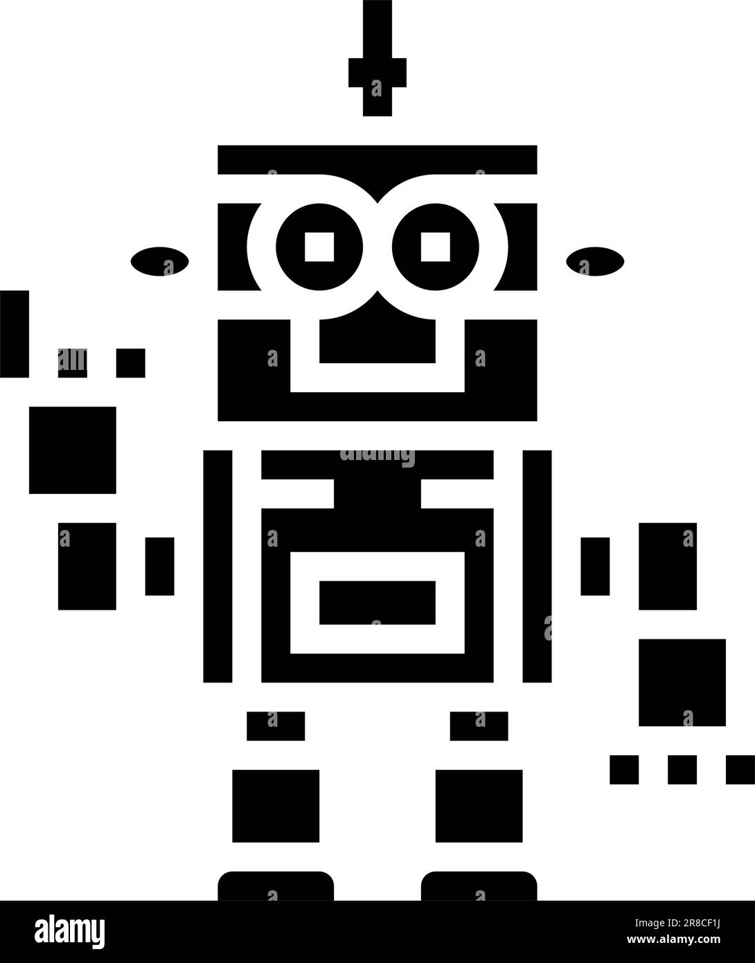 toy robot toy baby glyph icon vector illustration Stock Vector Image
