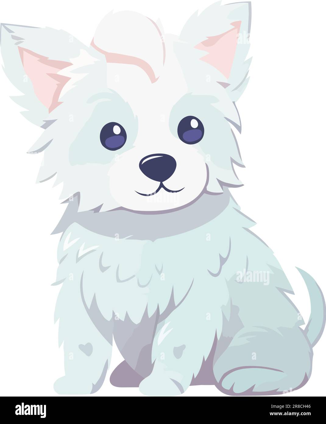 Cute puppy sitting, looking cheerful Stock Vector Image & Art - Alamy