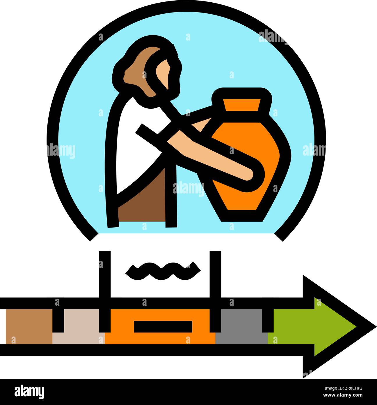 bronze age human evolution color icon vector illustration Stock Vector