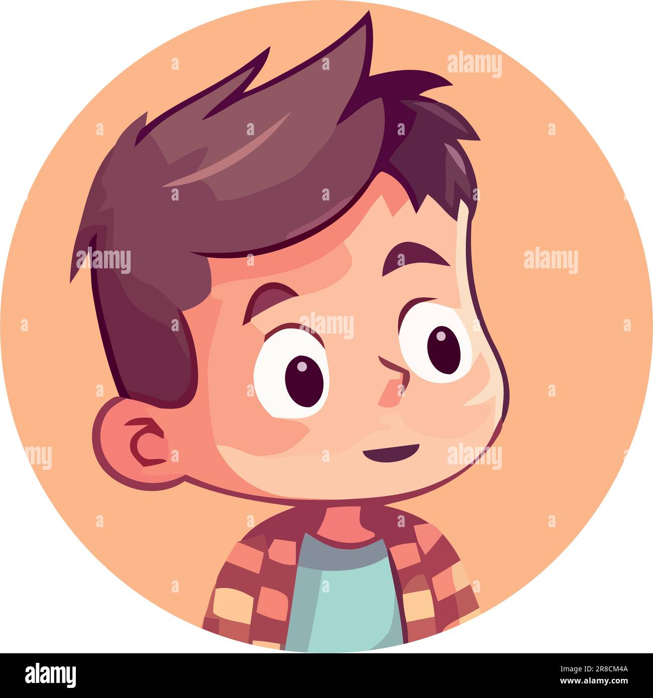 Cute boy smiling, isolated on white background Stock Vector Image & Art ...