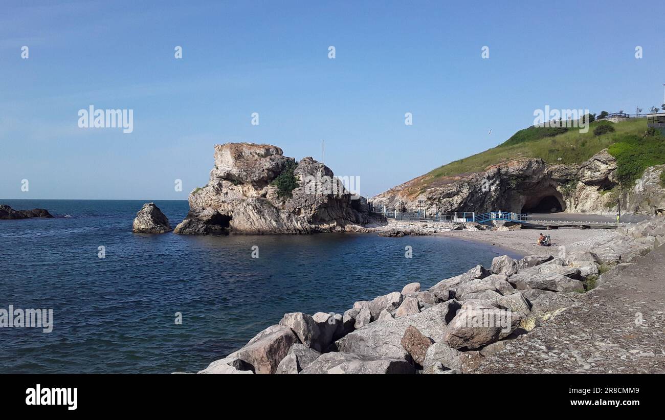 View of the Black Sea and cliffs. Şile, Istanbul, Turkey. Stock Photo