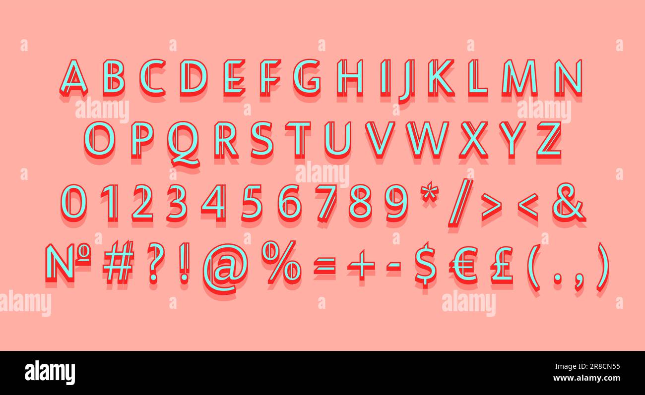 Geometric modern sans serif alphabet set Stock Vector