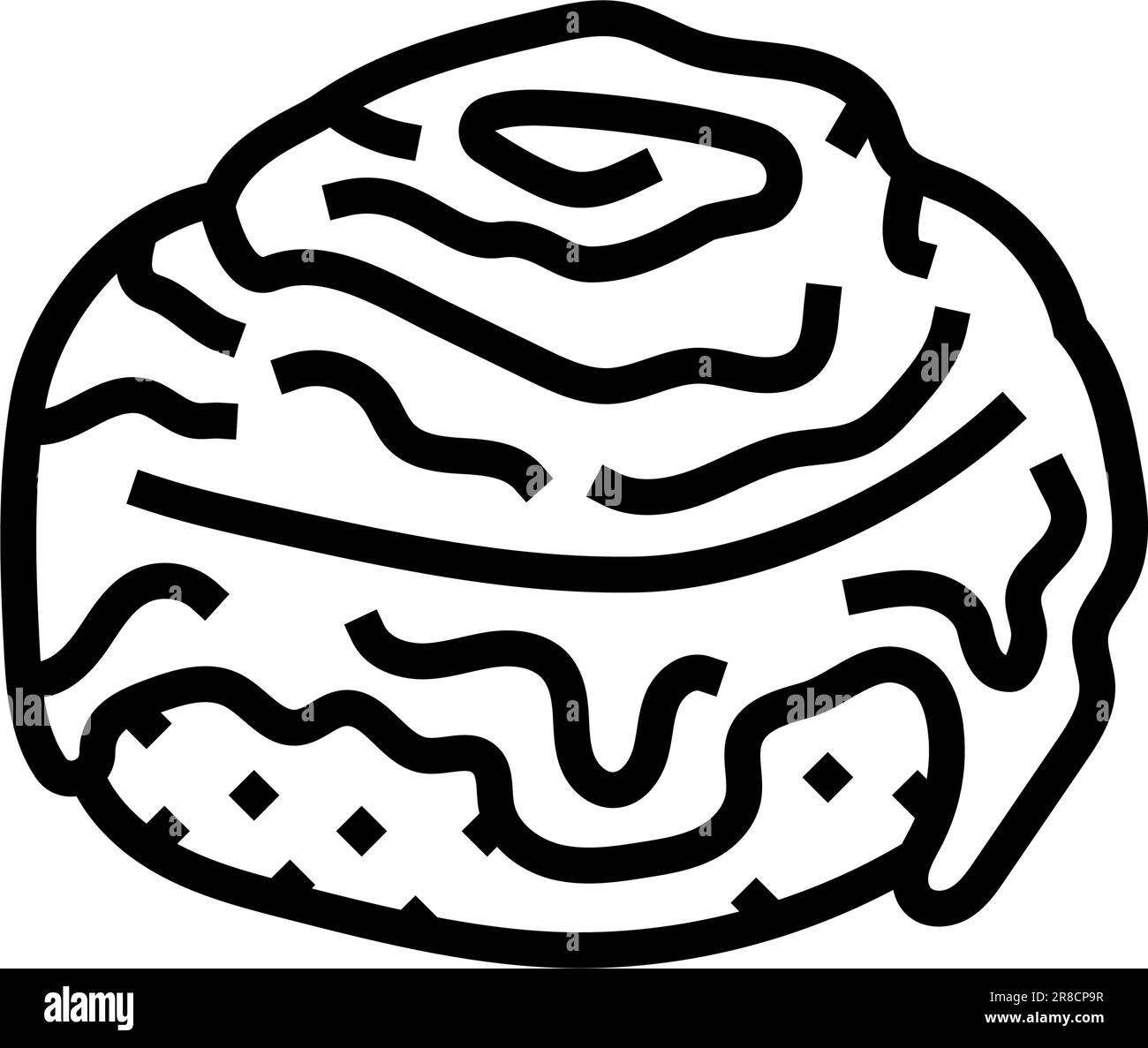 cinnamon bun food meal line icon vector illustration Stock Vector Image ...
