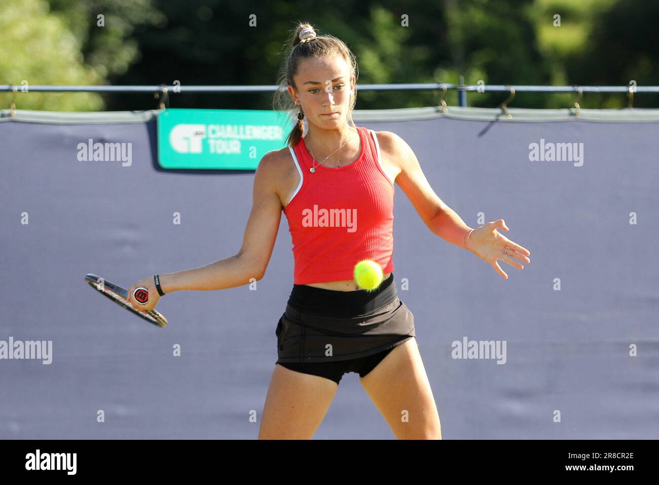 Ilkley, UK. 19th June, 2023. Ilkley Tennis Club, England, June 19th 2023: Viktorija Golubic during the W100 Ilkley against Isabelle Lacy at Ilkley Tennis Club (Sean Chandler/SPP) Credit: SPP Sport Press Photo. /Alamy Live News Stock Photo