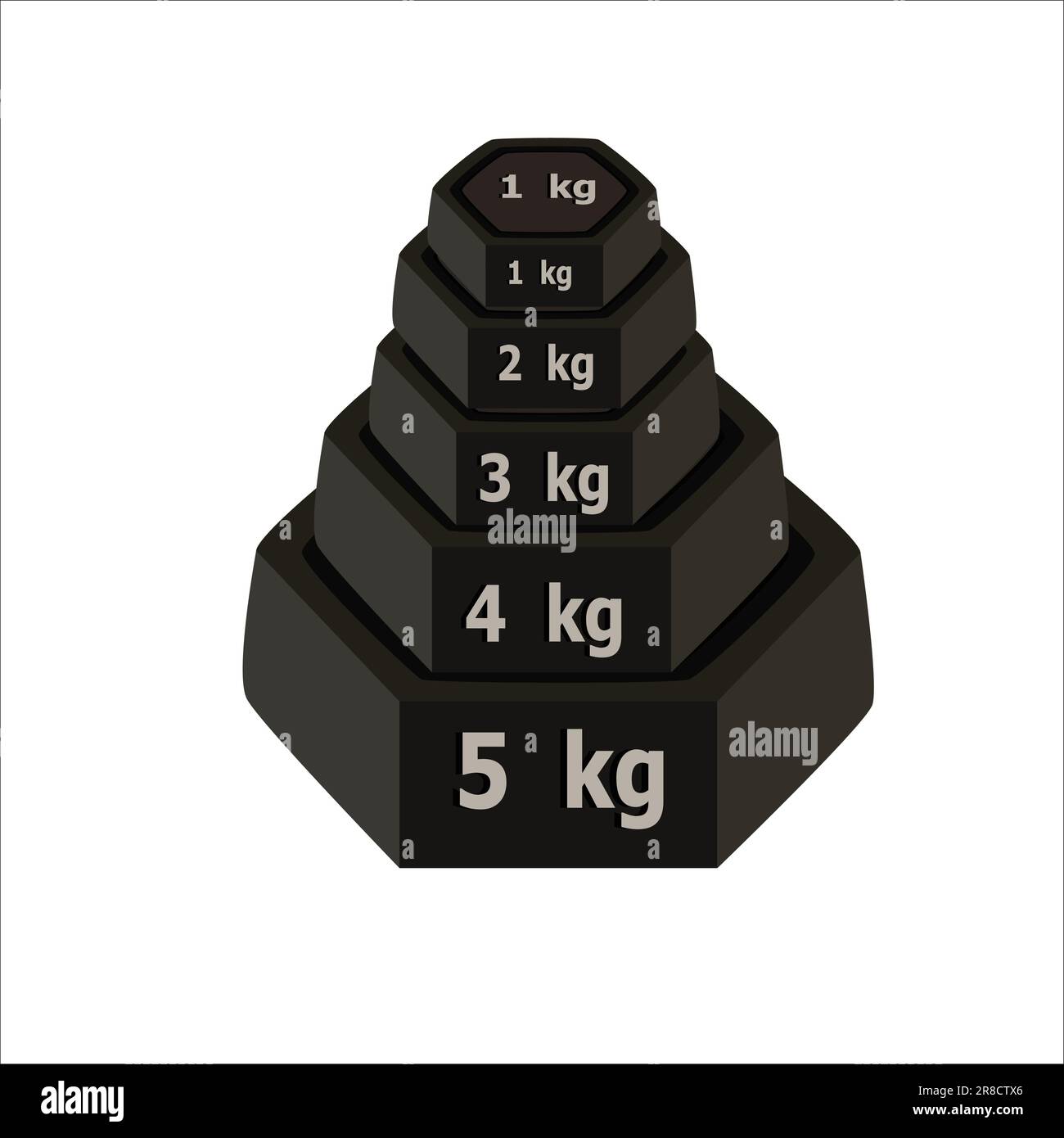 Weight Stones 1 Kg To 5kgs Vector Illustration Weight Measuring Stone 