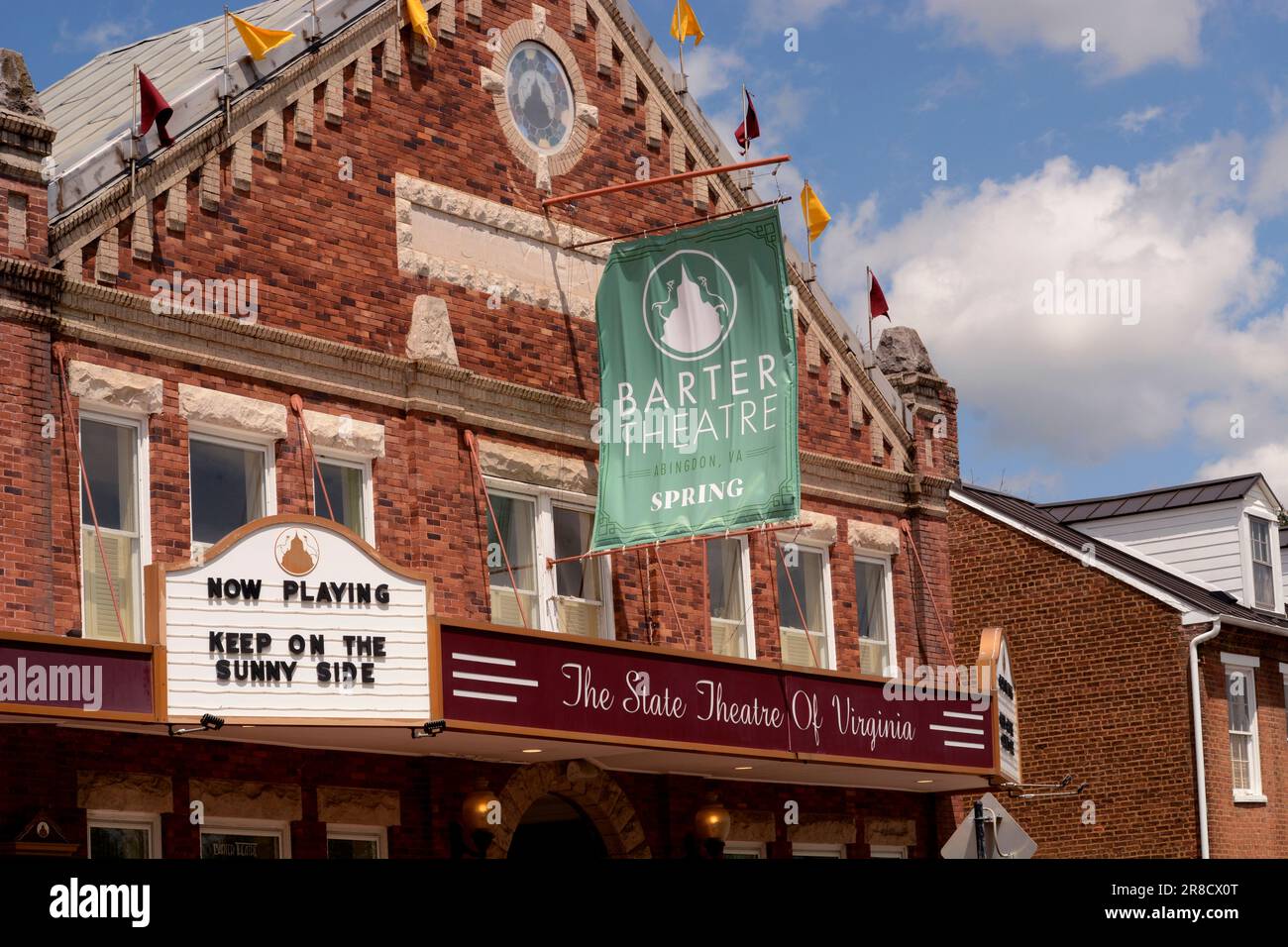 The Barter Theatre, which opened in 1933 in Abingdon, Virginia, is the longest-running professional Equity theatre in the United States. Stock Photo